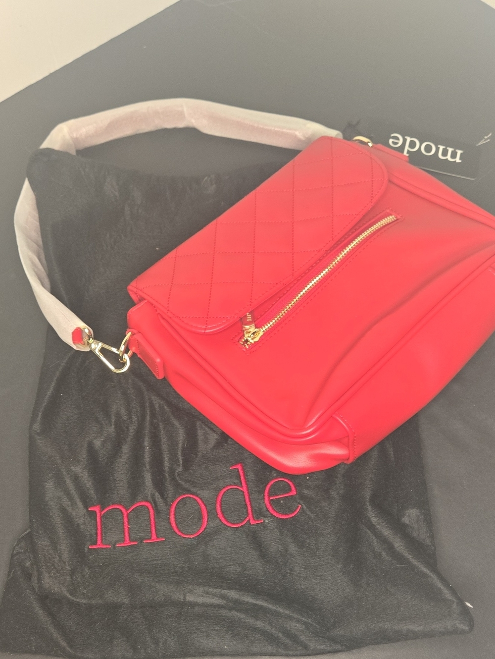 Red Quilted Leather Crossbody Bag